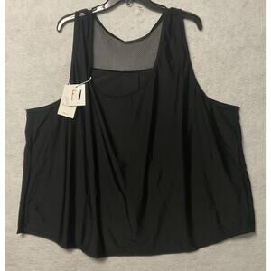 Nieyook Shirt‎ Womens 28W Black Mesh Back Athletic Workout Tank Plus Size